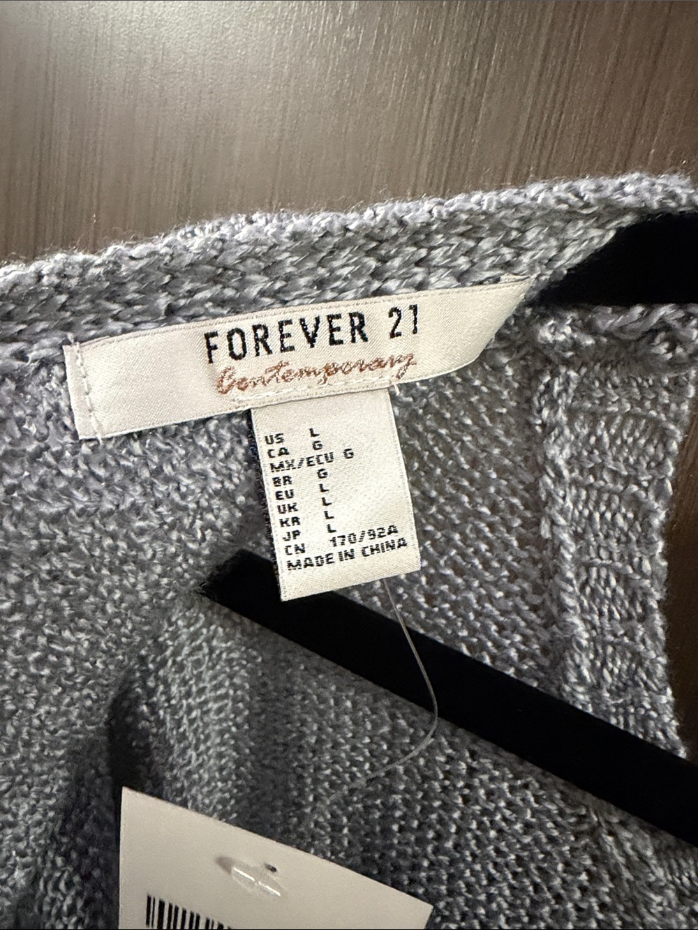 Forever 21 Light‎ Gray Scoop Neck Knit Sweater - Picture 4 of 5